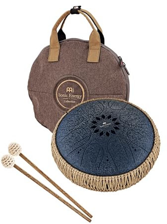 Sonic Energy 10 Zoll Zungentrommel – C-Moll, 8 Töne – Für Meditation, Yoga, Percussion – Inkl. Schlägel & Tasche – Marineblau (MOSTD2NB)