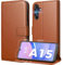Peakally Handyhülle für Samsung Galaxy A15 4G / 5G Hülle [Mit 1 Stück Panzer Schutz Glas] [Premium PU Leder] [RFID-Blockierung] [Kartenfach] [Ständer] Klapphülle kompatibel mit Galaxy A15 - Braun