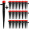 VooGenzek 40 Pièces Goutteur Irrigation Réglable, 360 Degrés 8-Trou Micro Asperseur Goutte à Goutte pour Tube 4/7mm, Goutteur d'irrigation Insertion, Rouge (avec Connecteur)