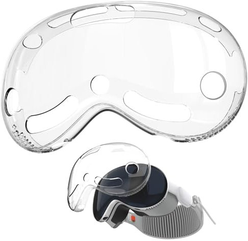 auvstar Silikon Hülle für Apple Vision Pro Stoßfeste Cover für Apple Schutzhülle Kompatibel mit Apple VisionPro VR Brille Stoßfeste Abdeckung für VR Zubehör Apple Weiche (Transparent)