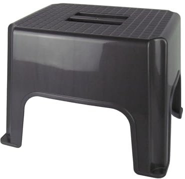 Lentz Universalhocker I belastbar bis 130 kg I Anthrazit I Antirutsch Gummierung I Kunststoff