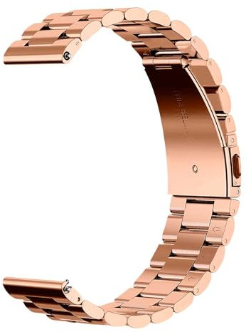 OcioDual Uhrenarmband, Edelstahl, Metallarmband, Farbe Roségold 14mm Uhrenarmbänder, Smartwatch Armband, Ersatzarmband Smartwatch, Uhrenarmbänder für Herren, Universelle Armbänder