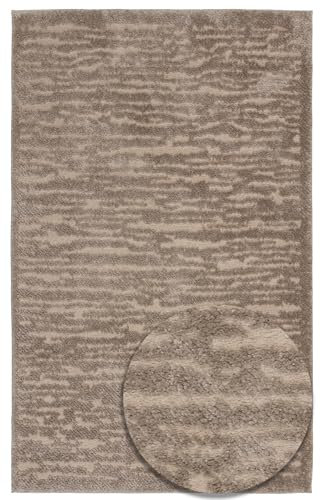 Tesso Living Weicher Hochflor Teppich im Vintage-Look – 200 x 290 cm – Beige Shaggy-Design mit 3D-Linienmuster – Boho & Scandi Stil – ideal für Wohnzimmer & Schlafzimmer