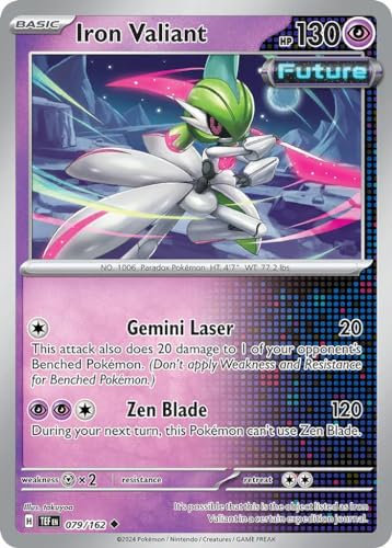 Iron Valiant 079/162 Uncommon Pokemon Card | Temporal Forces Set | Scarlet & Violet Series | Titan Authenticated