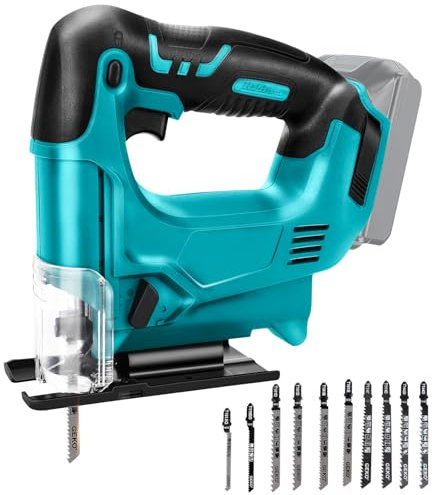 Seghetto alternativo a batteria, compatibile con batteria al litio Makita da 18 V, 21 V, batteria a sospensione, cambio rapido della lama per legno, PVC, compensato e metallo (non batterie)