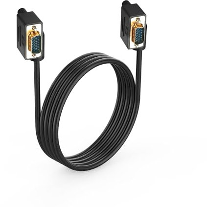 PNGKNYOCN 90 Degree VGA Cable,1.5M 15 Pin Full HD 1080P Left Bend Angle VGA Male to Right Bend Angle VGA Male High Resolution Video Cord (1.5M)