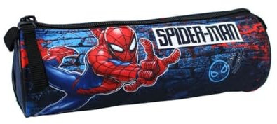mybagstory Federmäppchen für Jungen, Spiderman, Blau, für Kinder, Schule, Grundschule, Kindergarten, Kindergarten, Federmäppchen für Jungen, Größe 21 cm, Spiderman blau, Kinder, Klassisch