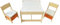 simpa Children's Wooden Desk & Set of 2 Storage Drawer Chairs: Natural Wood Finish.