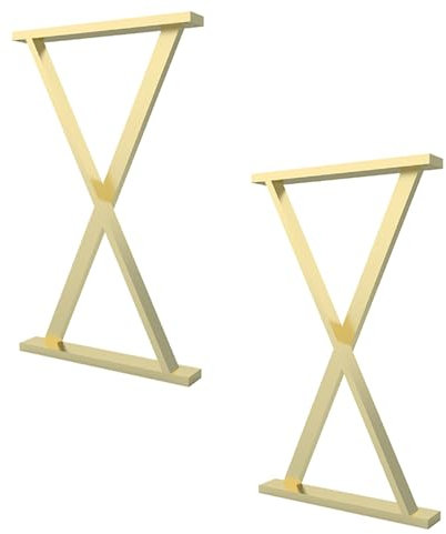 KUANGGE Pieds de Table légers de Style Luxueux, Pieds de Table à Manger en Fer forgé et Acier Inoxydable, Ensemble de Pieds de Table industriels, Pieds de Bureau Robustes pour Table 2 pièces (couleu