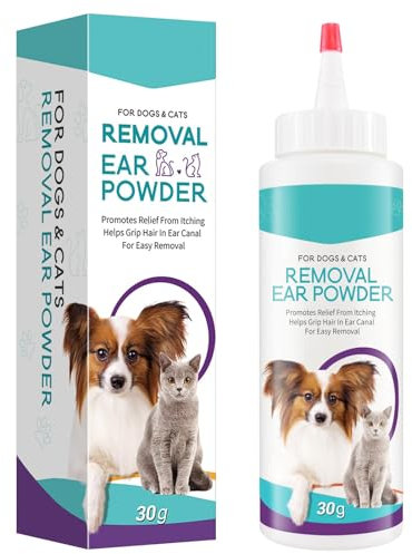 Pulizia Orecchie Cane, Polvere per la depilazione, Pulitore Orecchie di Cane, Polvere per Depilazione Orecchie Cani, Polvere Stripping Orecchie Cane, Elimina Odori, Ottimo per Tutti i Cani? 30g