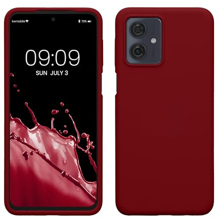 kwmobile Handyhülle für Motorola Moto G54 5G Hülle - Case Silikon - Kabelloses Laden - Schutzhülle Cover in Rhabarber Rot