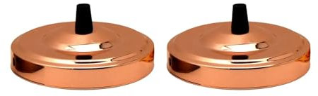 LEDSone 2 Pack Single Point Rose Gold Ceiling Light Fitting Plate for Vintage Pendent Lights, 108mm Metal Antique Side Fitting Ceiling Rose with Accessories for Hanging Ceiling and Wall Lamp.