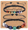Zysta 7 Chakra Armband Pärchen Armband Verstellbar Heilsteine Armbänder Echte Steine Paar Glückbringen für Damen Herren
