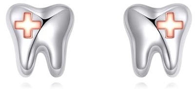 Zahn Ohrringe 925 Sterling Silber Zahn Ohrstecker Zahn Schmuck Geschenke für Damen Kranken Schwester Arzt Krankenschwestertag