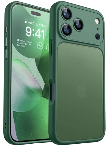 CANSHN für iPhone 17 Pro Hülle mit Kameraschutz, Dunkelgrün
