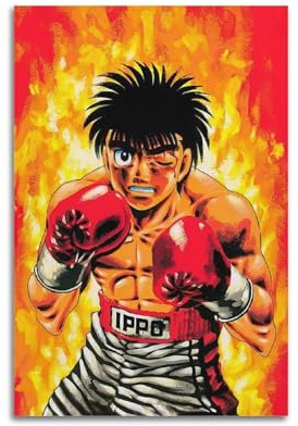 PLLILYBR Hajime No Ippo Dekor, Wohnzimmer, Leinwand, Wandkunst, modernes Poster, Familienschlafzimmer, 50 x 75 cm, ungerahmter Stil