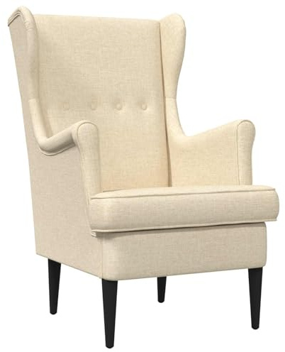 vidaXL Sessel Creme Stoff, Apartment-Sessel, modernes Schlafzimmer-Möbel, robuster Metallrahmen, weiche Stoffpolsterung, stilvoller Akzentstuhl