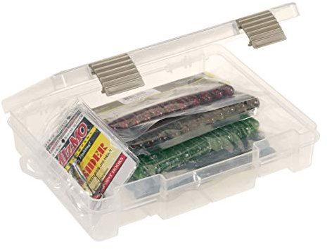 PLANO ProLatch 3700 StowAway- Half-Size Open ,Fishing tackle box, Plastic Box, Plastic Storage Organizer Box, Tackle Tray for Crankbaits, Softbaits and hooks and other fishing equipment