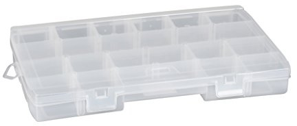 Stanley Werkzeug-Organizer/Aufbewahrungsbox für Kleinteile (35.7x4.8x22.9cm, 23 abgerundete Fächer, transparenter Deckel, 2 verschiedene Fächergrößen) 1-92-890