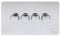 Schneider Electric Ultimate Screwless Flat Plate 250w 4-Gang 2-Way Rotary Dimmer Polished Chrome