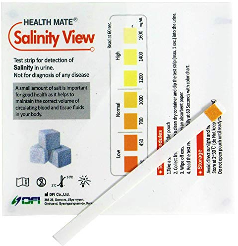 HealthMate Home Salinity Salt Urine Tests 10 Strips - Measure Salt Intake in 60 Seconds