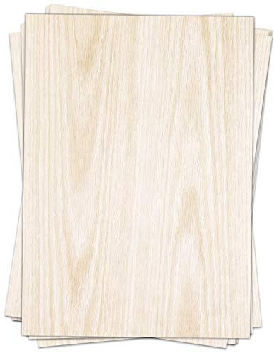 50 Blatt Briefpapier (A4) | Holz Look hell | Motivpapier | edles Design Papier | beidseitig bedruckt | Bastelpapier | 90 g/m²