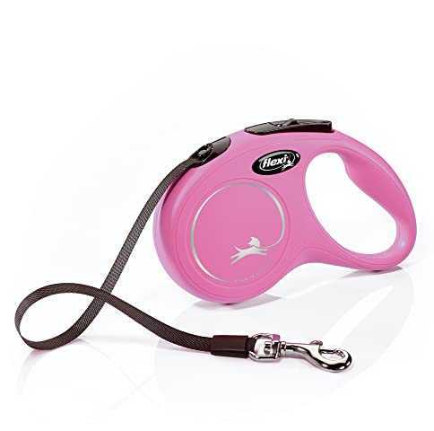 Flexi Klassische einziehbare Hundeleine, 4,88 m, klein, Pink | Deutsche entwickelte Original Flexi Leine, langlebige Qualität für Hunde bis 15 kg, verwicklungsfreies und zuverlässiges
