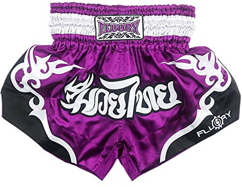 FLUORY Short Muay Thai,Haute Qualité Short Boxe Thaï Short MMA Kick Boxing pour Femme Homme Enfant Compétition D'entraînement de Combat.