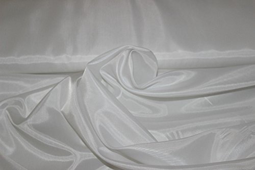 Stoff-Kollektion - Futterstoff Taffeta Meterware aus Polyester - Leicht glänzender Taft Innenfutterstoff, doppelseitig & 150cm breit – Ideal zum Nähen, für Bekleidung, als Dekostoff etc. - Weiß