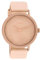 Oozoo Damenuhr mit Lederband 42 MM Colours of Oozoo Ginkgoblatt Zifferblatt Unicolor Pinkgrau C10390