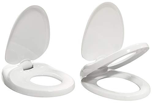 Sedile Wc Copri Water Tavoletta Vaso Universale Bianco Polipropilene PP Baby Family Sistema Soft Closing Bagno