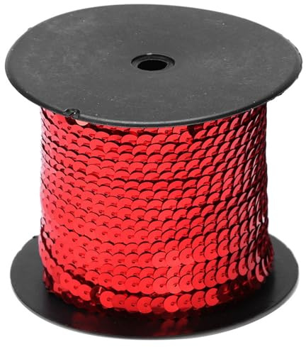 Pailletten String, 100 Yard 6mm Glitzerfaden für DIY Nähen und Dekoration, Paillettenband für Schuhe Taschen Kunsthandwerk und Festmode
