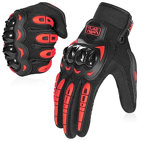 COFIT Motorrad Handschuhe, Touchscreen Motorradhandschuhe für Motorradrennen, Mountainbike, Motorcross, Klettern, Wandern und andere Outdoor Sportarten und Aktivitäten - Rot M