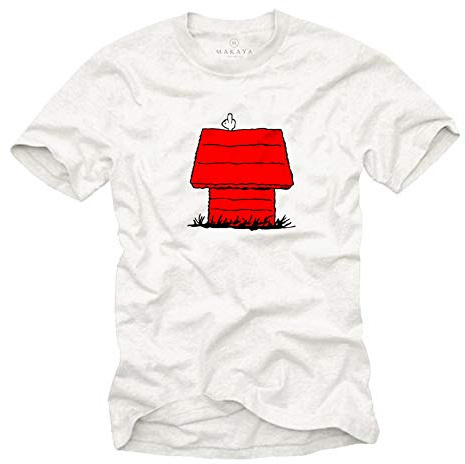 MAKAYA Witzige T-Shirts für Männer Snoop Dog Print Herren Weiß Größe XXXXL