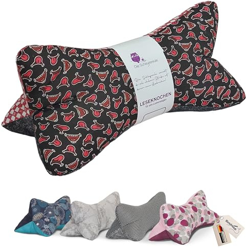 Leseknochen Ausgefallen Nackenkissen Handmade in D, waschbar (Keep Smiling)