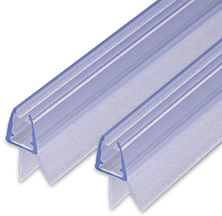 2x 100 cm meiba Ersatz Duschdichtung - Dichtung für 5mm/ 6mm/ 7mm/ 8mm Glastür Duschwand Badewanne Duschkabine Wasserabweiser Schwallschutz Abdichtung Leiste - Transparent (2x 100 cm)