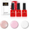 BLUESKY Gel Polish, Gel Nagellack Set, Naked Nudes. Misty D275, Winter Glow 80611, Bare Lingerie 80564. 3 X 5Ml.Weis, Rosa, Pastel, Nudefarben