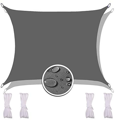 Redfire Voile D'ombrage Toile de Jute 4X5M, Anti UV Toile Tendue Différentes Tailles avec Corde de Fixation Résistant aux Intempéries pour Carport Gris Foncé