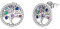 925 Sterling Silver Colorful Tree Of Life Stud Earrings Rainbow Earrings For Women Fashion Silver Jewelry