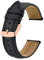 BISONSTRAP Vintage Uhrenarmbänder mit Roségold Schnalle, Leder Ersatzband 18mm (Schwarz)
