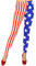 W WIDMANN MILANO Party Fashion - USA Leggings für Damen, amerikanische Flagge, Sport, Kostüm
