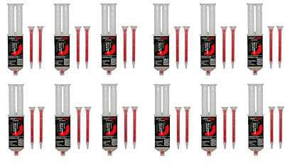 CHEMOFAST 2K Epoxy Power Glue, 2 Komponenten-Epoxidharz Kleber, Metall Stein Kunststoff, innen & außen, transparent, 12x25ml inkl. 24 Mischer