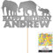 Personalised Jungle Elephant Glitter Cake Topper Dk Silver Any Custom Age & Name Glitter Cake Decoration and Sprinkles - Happy Birthday Decorations - Personalised Toppers for Cakes by Cakeshop