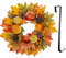 Kunstkranz Künstlich Türkranz, Ø 24/60CM Herbst Kranz Deko Wandkranz Groß Außen Dekokranz für Haustür, Hochzeit, Garten, Fenster, Outdoor