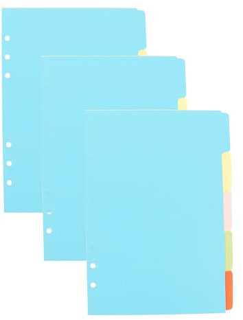Operitacx A5 Bunte Ordner-Trennwände, 15 Stück lose Blätter, Notizbuch, zum Schreiben auf Trennwänden, Inhaltsverzeichnis, Trennblätter, Brieftaschen, Trennblätter, A5 Tabs