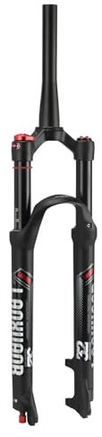 LANXUANR 26/27.5/29 Zoll Magnesiumlegierung Mountainbike Gabel Rückpralleinstellung, Luftfederung Vorderradgabel 100mm Federweg, 9mm Achse, Scheibenbremse