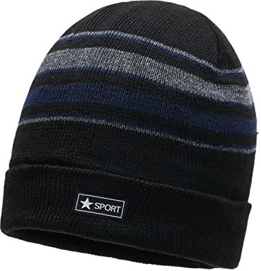 CM-Kid Winter Beanie Hut, thermische gestrickte Beanie Running Hut Winter Hut für Männer und Frauen Blau