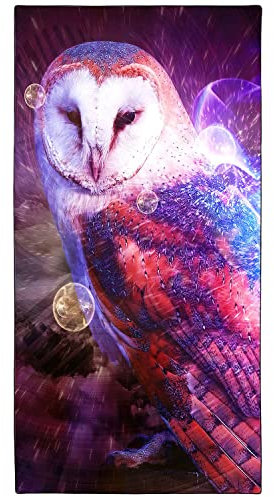 Zomer Strandtuch groß 90x180 cm Schnelltrocknendes Mikrofaser Bedrucktes mit Eule Motiv