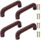 4Pcs Tirador Madera Tiradores Nogal Negro de Muebles Tiradores para Cajones Armarios Cocina Madera para Armarios(Longitud Total 111mm,Redondo)