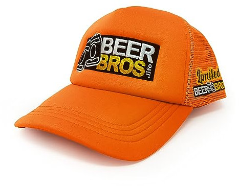 BEER BROS Limited Edition Trucker Hat Good Times with This Funny Trucker Hat That Will Level-Up Your Drinking Hat Game (USA), Orange/Abendrot im Zickzackmuster (Sunset Chevron), Einheitsgr��e